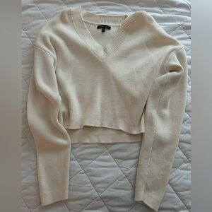 Cream V-neck sweater